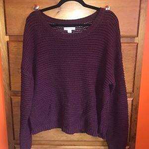 Aeropostale Women's Chunky Knit Sweater - Plum